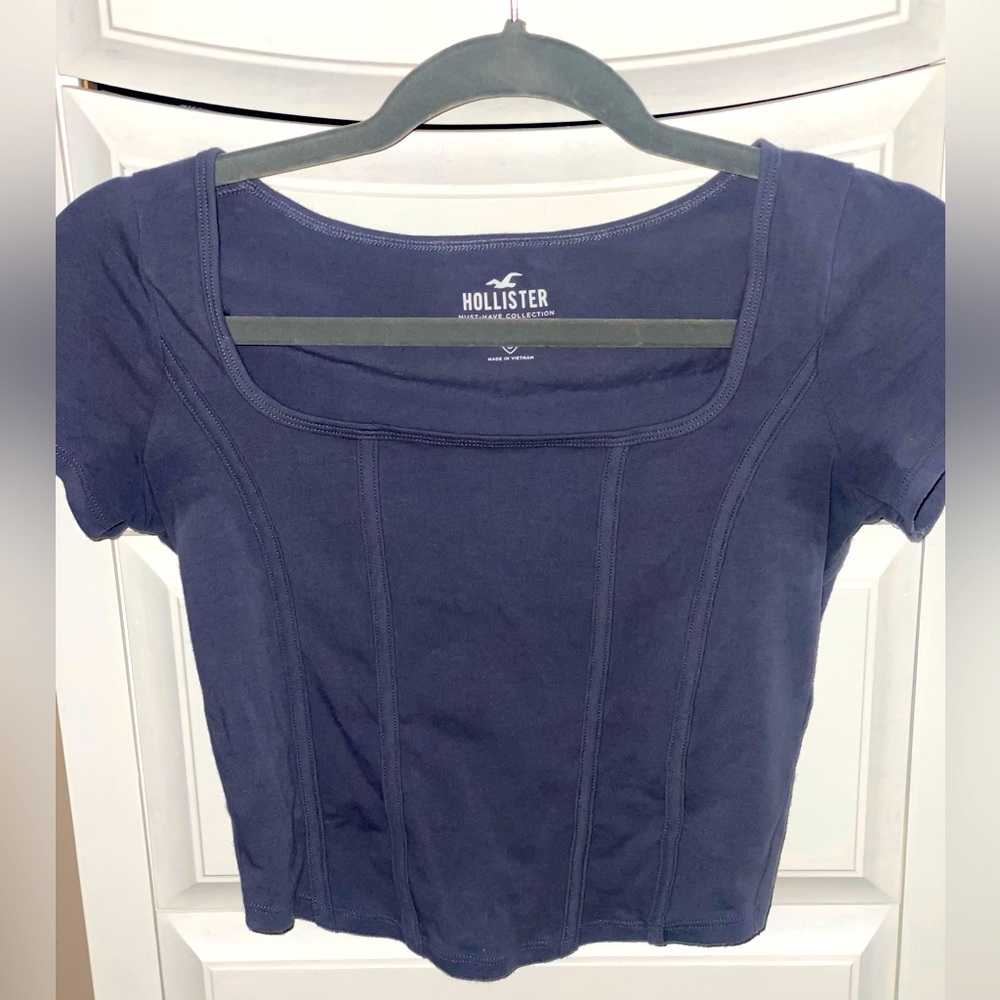Hollister Grey/Blue Crop Top